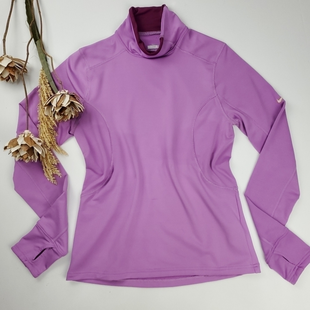 Nike Lavender Mock Turtle Pullover Running Shirt S - Picture 4 of 14